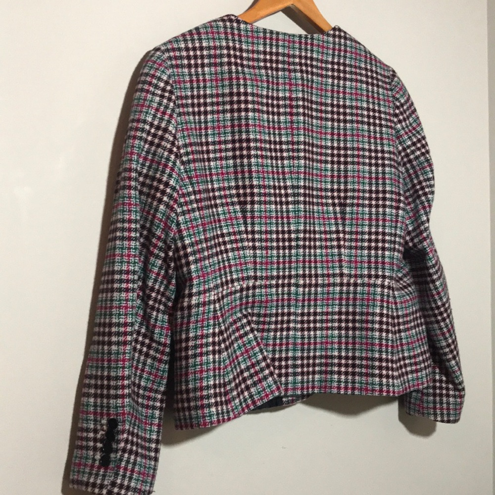 Wool Houndstooth Checked Jacket - image 6